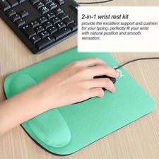 Green Ergonomic Gel Mouse Pad with Wrist Support, Non-Slip Relief for PC picture