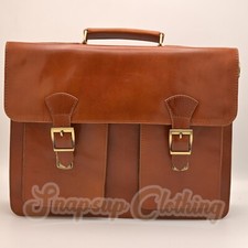 Unisex Real Leather Briefcase Laptop Messenger Bag Computer Satchel Handmade Bag picture