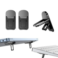 PONICOR 2PCS Zinc Alloy Mini Foldable Laptop Stand, Portable Computer Black picture