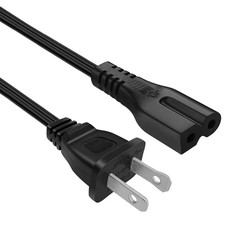 Polarized 10 Ft. AC Power Cord, 2 Conductor General Replacement Cable Gaming and picture
