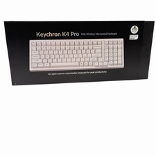 Keychron K4 Pro Wireless Mechanical Keyboard White Brown Tactile Open Box picture