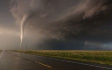 Landscape nature tornado new mexico rainbows field road Custom Gaming Mat Desk picture