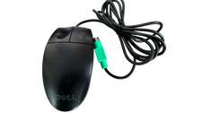 Vintage Dell Logitech M-SAW34 Black Wired PS/2 Trackball Ball Mouse picture