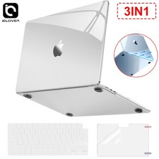 3IN1 Crystal Clear Hard Case Keyboard Cover Screen Film for MacBook Air 13.6
