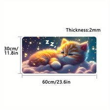 Large Cute Cat Pattern Mouse Pad - Non-Slip, Washable & Cooling Desk Mat for O picture