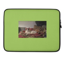 Green 13-Inch Cat Laptop Sleeve picture