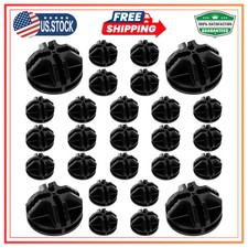 30Pcs Wire Cube Connectors for Modular Grid Storage Shelving Black Plastic Clips picture