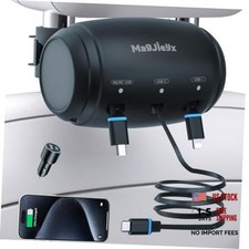 Multi Retractable Car Charger Station - Headrest - 3 in 1 Charging Gunmetal Gray picture
