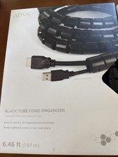 Ativa Black Cable Cover 6.46 ft Easy to Use Plastic Organizer for Cords picture