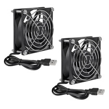 USB 5V 80MM Cooling Fans with Metal Grill for Computer and Laptop 2-Pack picture