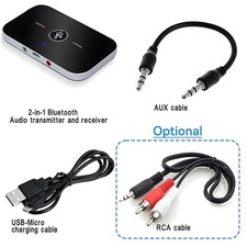 B6 2 in 1 Bluetooth 5.3 Audio Transmitter Receiver 3.5mm Aux Jack Rca USB Dongle picture