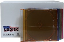 USDISC CD Jewel Cases Slimline 5.2mm, Single 1 Disc (Multicolor) Lot picture