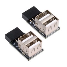 xiwai 2pcs/lot 9Pin 10Pin Header Motherboard Internal to Dual USB 2.0 Black picture