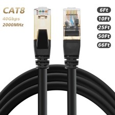 RJ45 Cat8 Ethernet Cable High Speed Shielded Network Lead 3ft 6ft - 66ft Lot picture