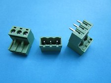 15 pcs 5.08mm Close Angle 3 pin Screw Terminal Block Connector Plugable Green picture