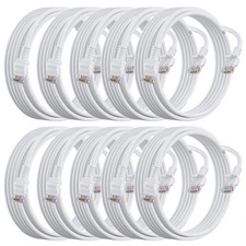 10 PCS 10 FT Cat 6 Ethernet Cable 10G Support Cat7 Cat8 Network RJ45 LAN White picture