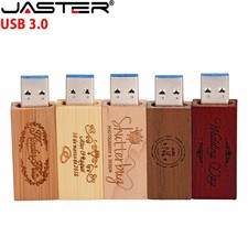 Free Custom Logo Wooden USB Flash Drive 16GB Gift Memory Stick 32G Pen Drive 64G picture