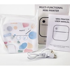 Multi-Functional Mini Thermal Printer Portable Wireless Pocket Printer White picture