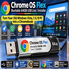 Chrome OS ChromeOS Flex Installer USB Drive 64GB Replace Your Old Windows or Mac picture