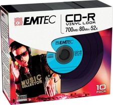 EMTEC ECOC801052SLVY CD-R 700MB 10pcs 52x Vinyl Slim NEW PACKAGING 27 ~E~ picture