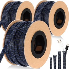 300 Feet 1/4, 1/2, 3/8 Inches Wire Loom Pet Expandable Braided Sleeving Braid... picture