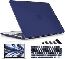 Matte Navy Blue Hard Shell Case for MacBook Air 15 Inch 2023-2026 with Access... picture