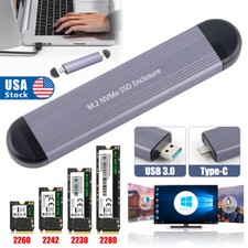1PCS M.2 NVMe SSD to USB+Type-C 3.0 External Case Hard Drive Enclosure Converter picture