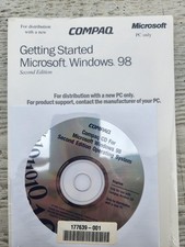RARE COMPLETE Compaq Windows 98 SE OEM CD Kit w/ Manual + AOL Y2K Vintage PC picture