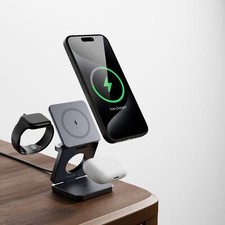 Magnetic 15W Foldable 3-in-1 Wireless Charging Station For IP Devices picture