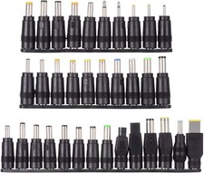 34 PCS Universal DC Barrel Connector Kit 5.5x2.1mm Laptop Charger Tips picture
