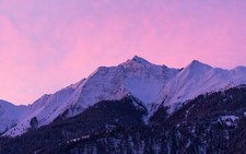 Landscape photography nature mountains forest snowy peak Custom Gaming Mat Desk picture