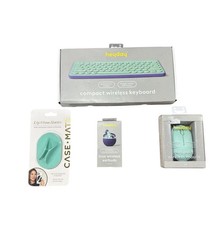 4pcs Heyday Wireless Keyboard, Mouse & Earbuds Bundle + Case-Mate Lip Gloss Hold picture