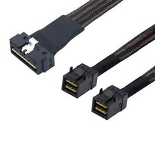 PCIE SAS4.0 LP Low profile SFF8654 8i 74P to 2X SFF8643 36P Server Adapter Cable picture