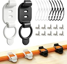 10 Sets Adjustable Cable Management Clips, Self Adhesive Cord Organizer with Ela picture