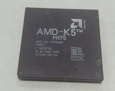 Socket 7 CPU - AMD K5 PR75 - AMD-K5-PR75ABR - 75MHz - TESTED, Gold cap CPU picture