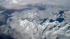 Landscape mountains snow tilt shift aerial view nature Custom Gaming Mat Desk picture