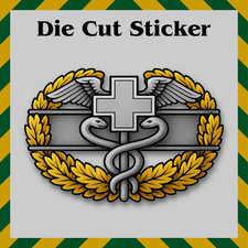 Army Master Combat Medic Badge Sticker, Veteran Waterproof Vinyl Printed Decal picture