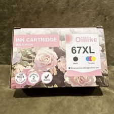 Oillike 67XL Black & TriColor Multipack Ink exp 6-27 HP Printer NIP picture