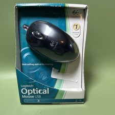 Logitech 931369-0403 3 Buttons, Scroll Wheel, USB Optical Mouse In Black Color picture