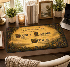 Serenity Prayer Desk Mat #1 – Christian Office Decor, Inspirational Mouse Pad picture