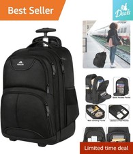 Durable 17-Inch Water-Resistant Wheeled Backpack - Perfect for College & Trips picture