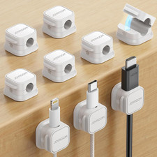 9 Pack Magnetic Cable Clips, Cord Organizer Adhesive Wire Holder picture