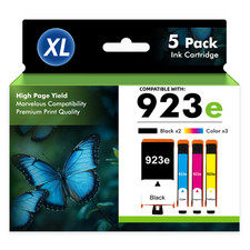 923XL 923e Black Color Ink Compatible for HP 923 OfficeJet 8120 8130 Printer LOT picture