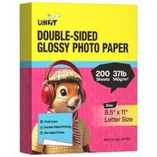 Uinkit 37lb Double-Sided Glossy Inkjet Photo Paper, 8.5x11, 200 Sheets picture
