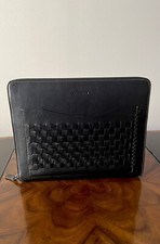 RARE Coach 2017 Rip & Repair Black Sport Calf Leather Zip Around Tech Case $350 picture