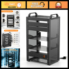 10-Inch Mini Server Rack 9U Network Rack with PDU Power Supply - Compact Storage picture