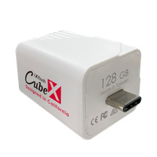 iXflash Cube 128GB iPhone iPad Auto Backup Photo Storage Memory Drive MFi USB-C picture