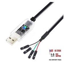 DTECH USB to TTL Serial Adapter Cable 3.3V 4 Pin LED Indicators Prolific 3ft picture