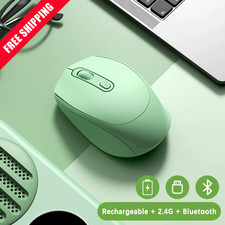 Green Wireless Gaming Mouse Bluetooth 5.2 2.4G RGB Rechargeable 1600DPI PC picture