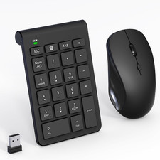 Wireless Mouse and Number Pad Combo - 22 Key USB Keypad and 3 Adjustable DPI picture